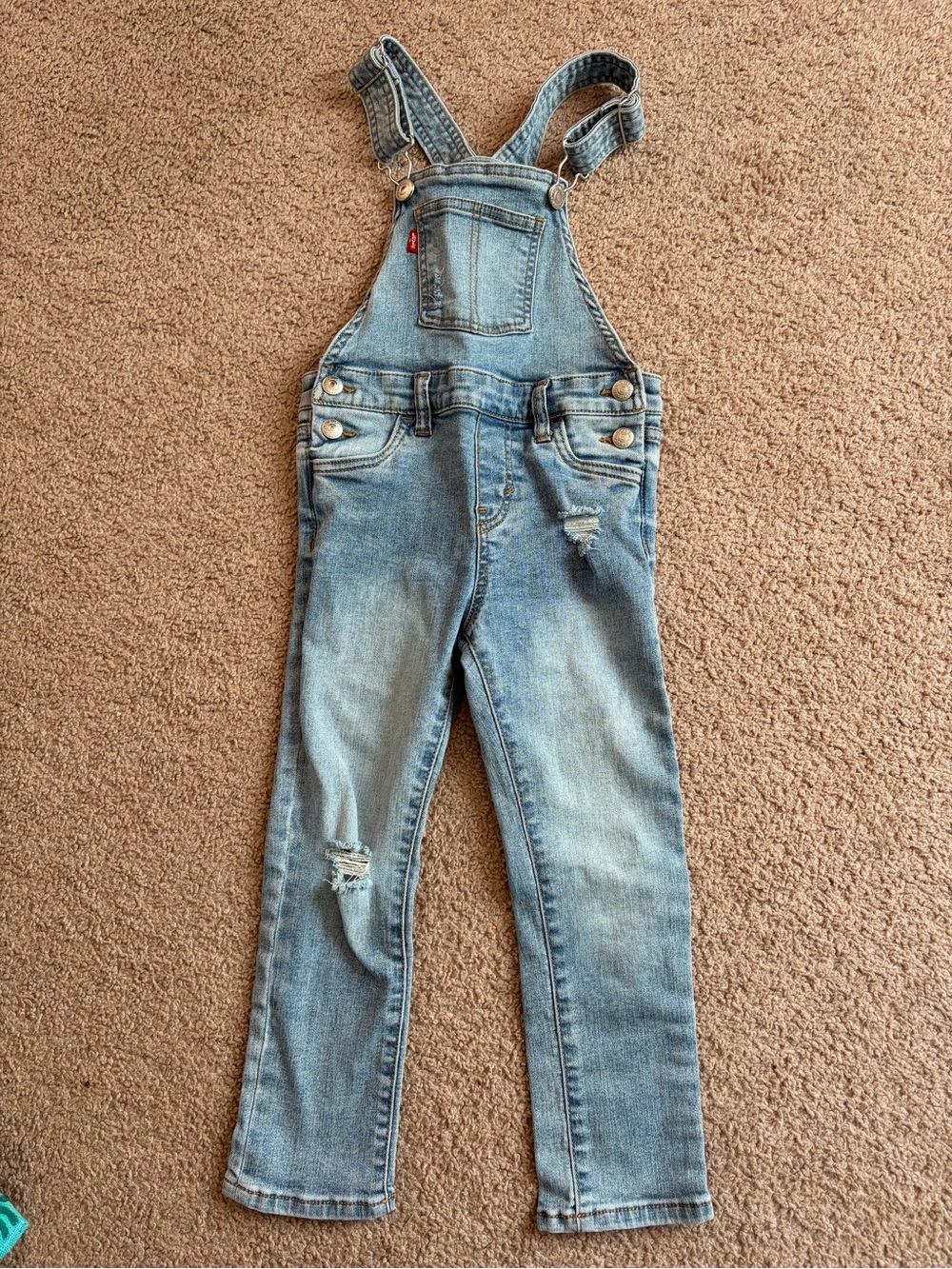Levi's Faded Blue Girls' Denim Overalls